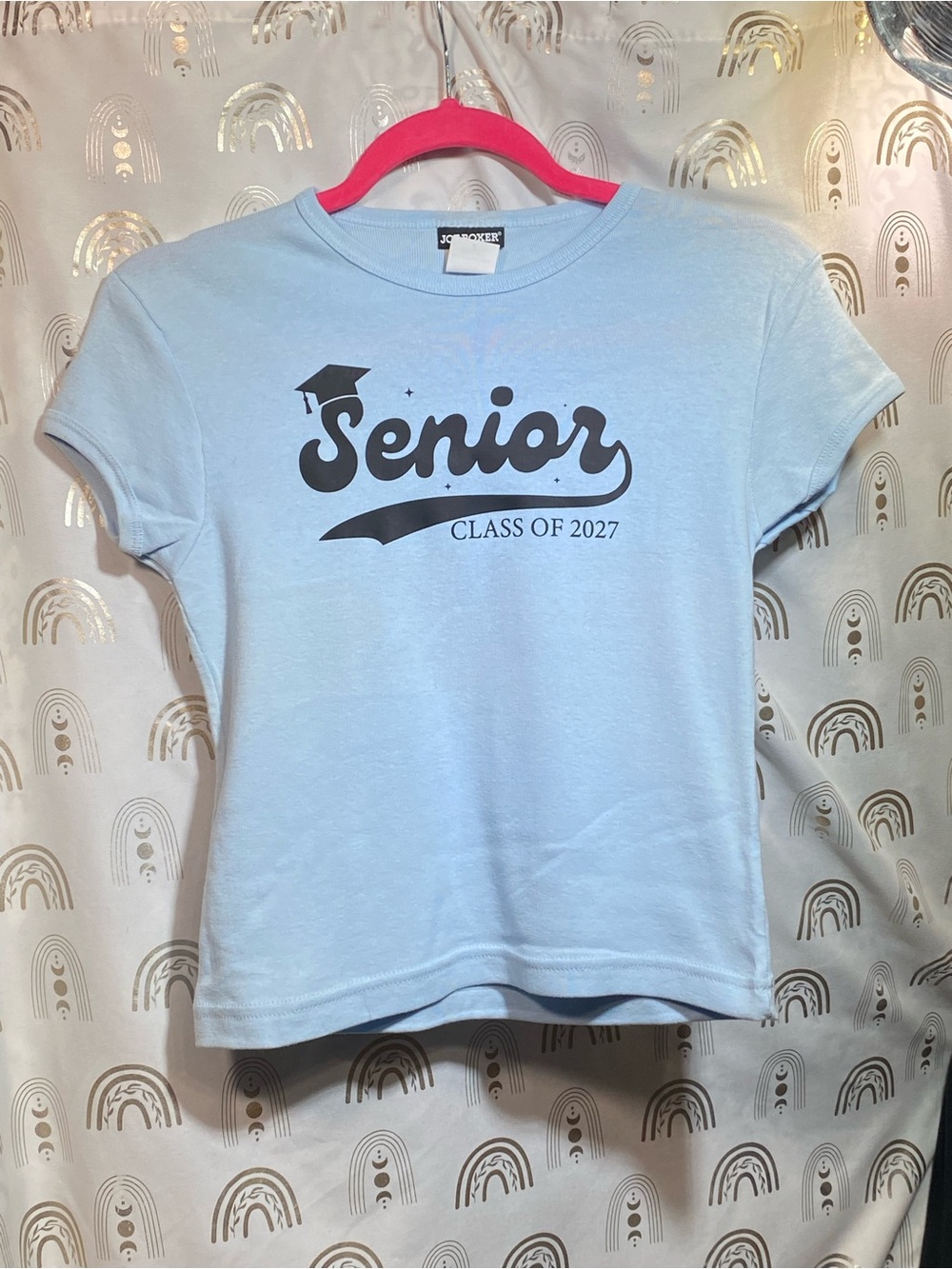 Joe Boxer Light Blue "Senior Class of 2027" Tee Upcycled
